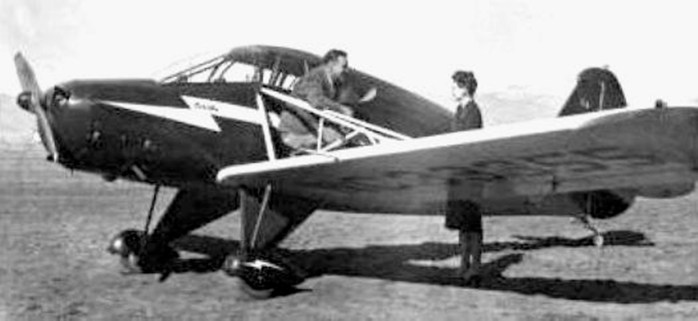 Kenneth Arnold with his CallAir A-2 mountain plane.