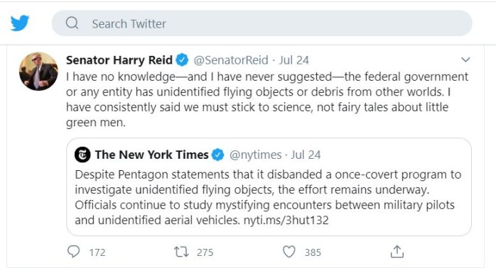 Harry Reid Tweet